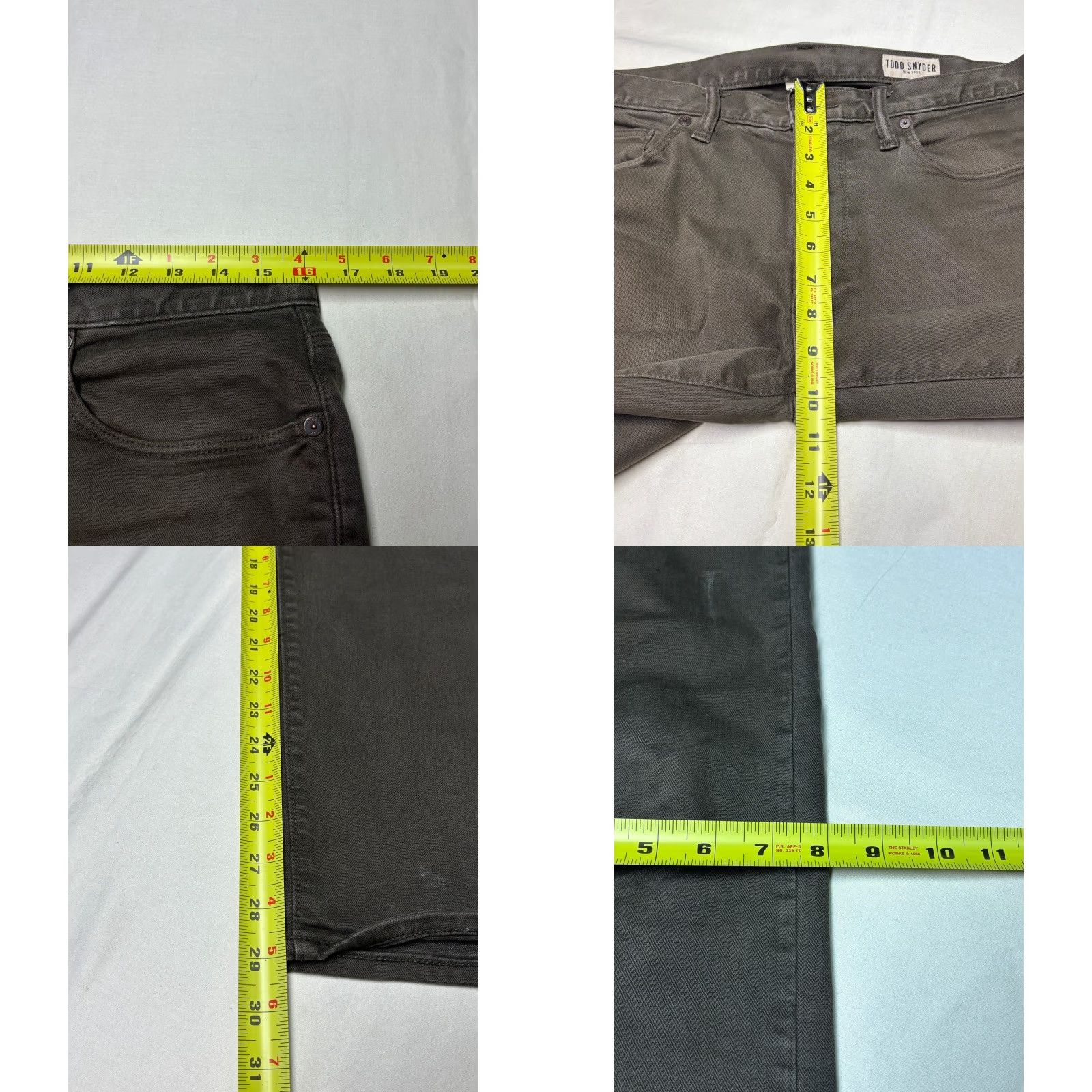Todd Snyder Todd Snyder Stretch 5-Pocket Chino Pants Gray Brown 31x30 Mens Slim Straight 5-Pocket Denim Styling Size US 31 - 9 Thumbnail