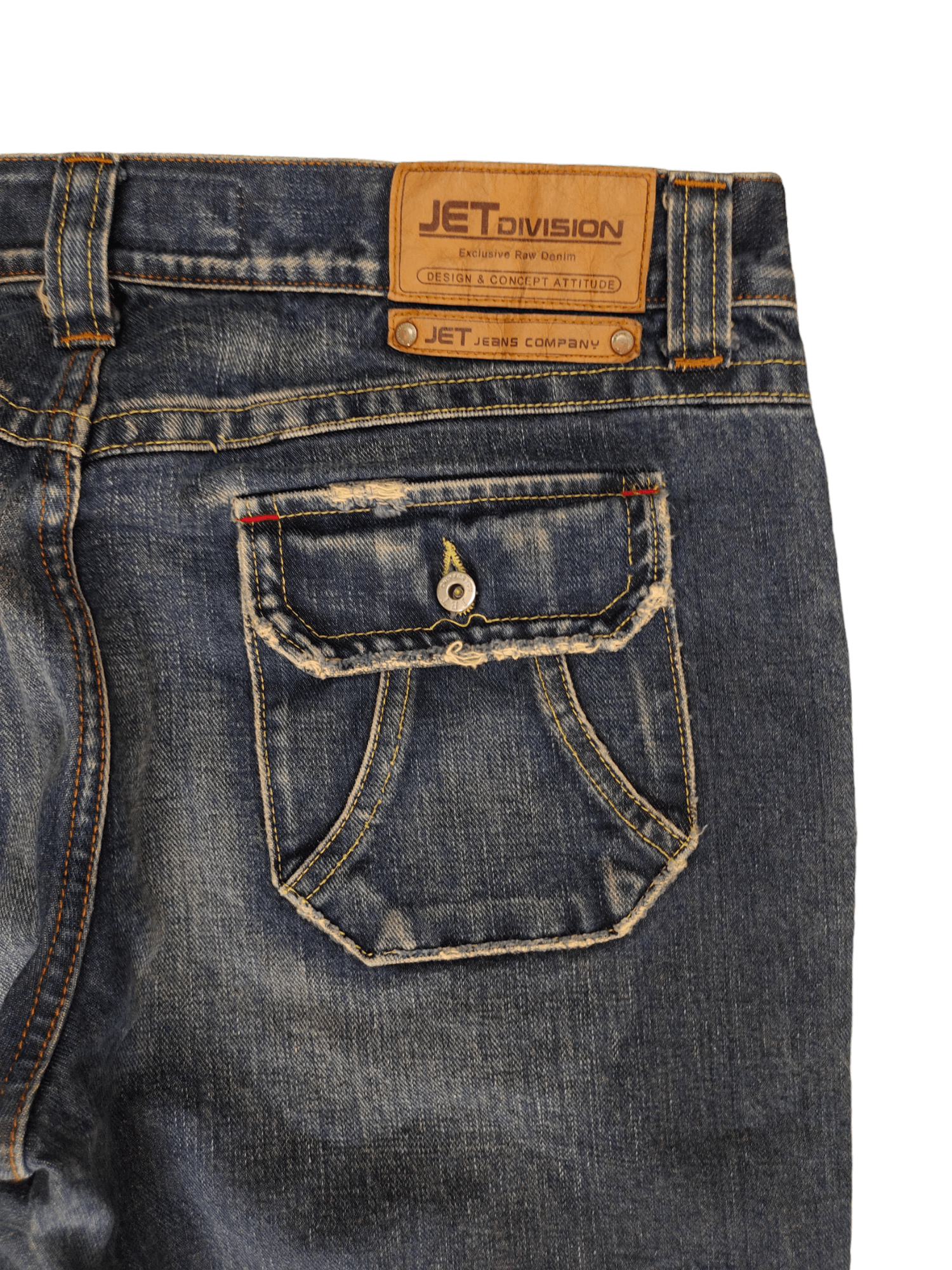 If Six Was Nine Flare Baggy Jeans Jet Division Distress Faded Denim Boot Cut Size US 35 - 12 Thumbnail