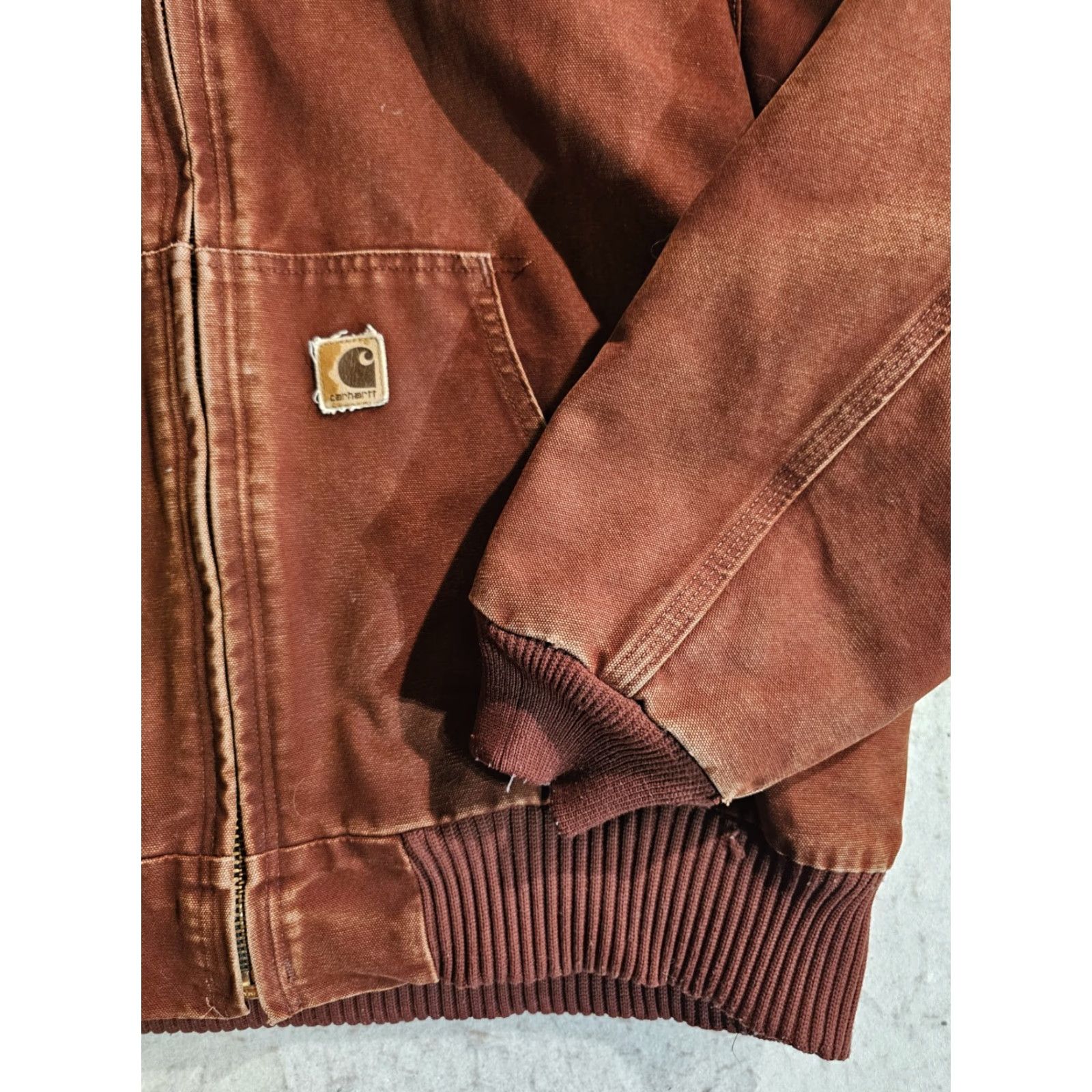 Carhartt VINTAGE Carhartt J130 Workwear Hooded Jacket Mens XL Red Clay 90s Rare Canvas Bomber Zip Hooded Size US XL / EU 56 / 4 - 4 Thumbnail
