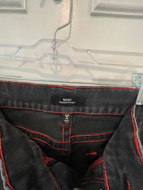 True Religion True Religion Men's Ricky Straight Leg Ripped Jeans Size US 30 / EU 46 - 2 Thumbnail