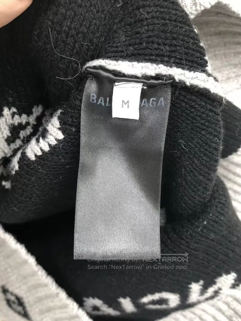 Balenciaga Balenciaga Gray Logo Knit Sweater, M Size Size US M / EU 48-50 / 2 - 6 Thumbnail
