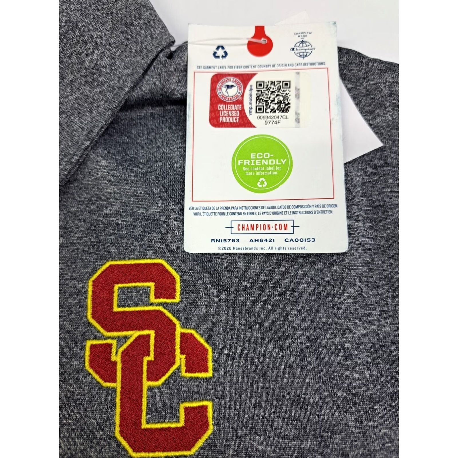 Champion NWT Champion USC Polo Shirt Mens L Grey Blue Stripes Collegiate Licensed Size US L / EU 52-54 / 3 - 7 Thumbnail