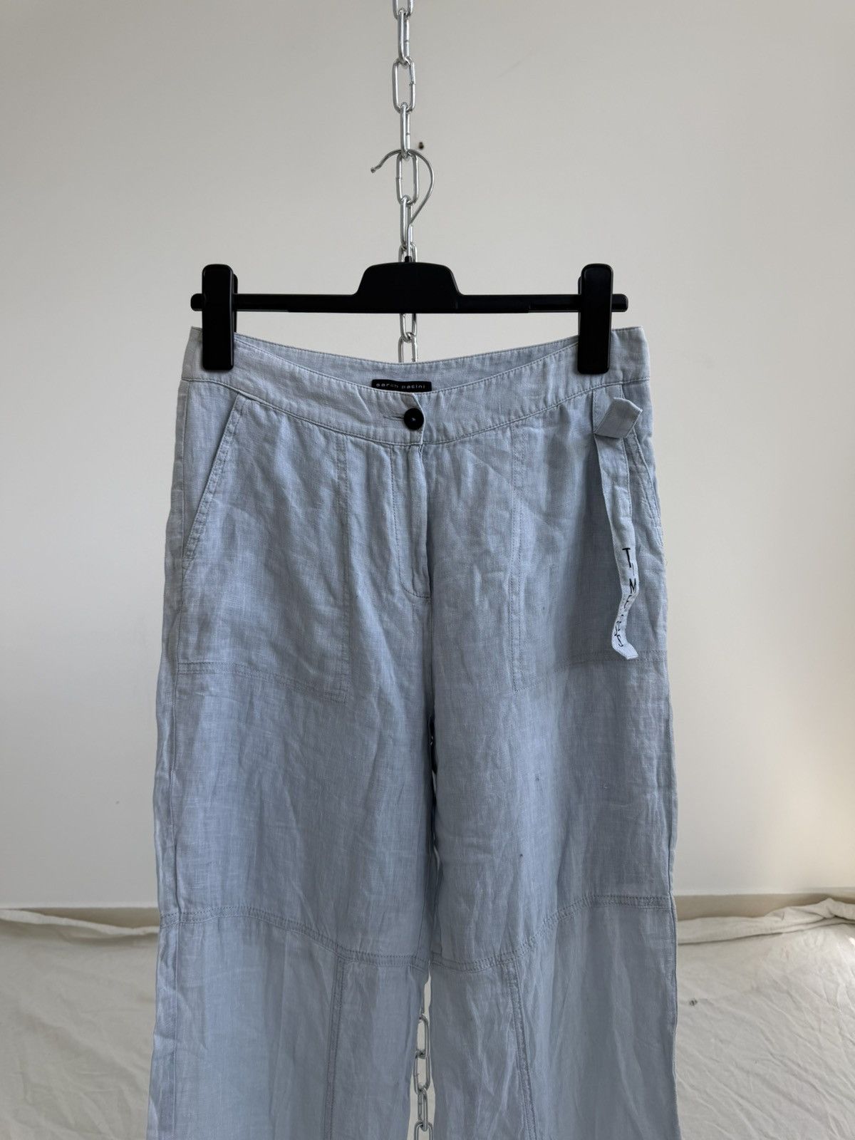 Sarah Pacini Sarah Pacini Womens Linen Strech Pants Trousers Side Zip Size 32" / US 10 / IT 46 - 5 Thumbnail