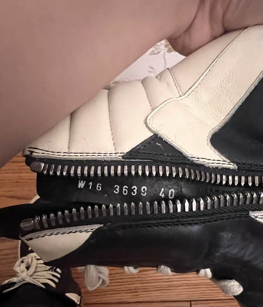 Rick Owens Rick Owens Black & White Leather High-Top Sneakers Size US 7 / EU 40 - 4 Thumbnail