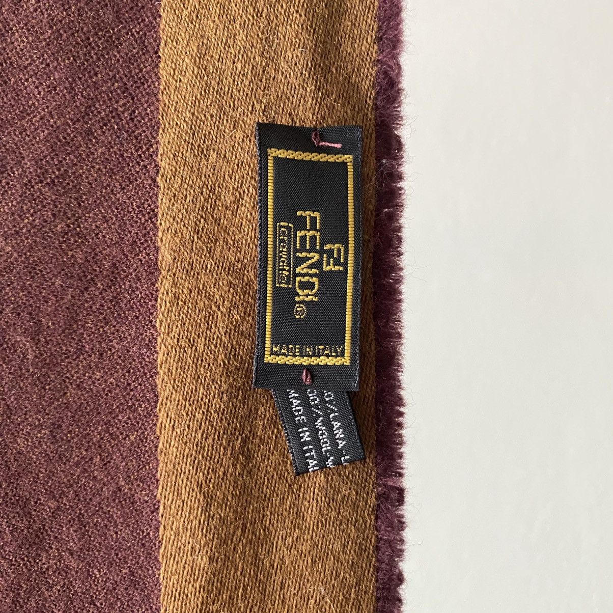 Fendi FENDI Monogram Scarf in Brown & Maroon Size ONE SIZE - 5 Thumbnail