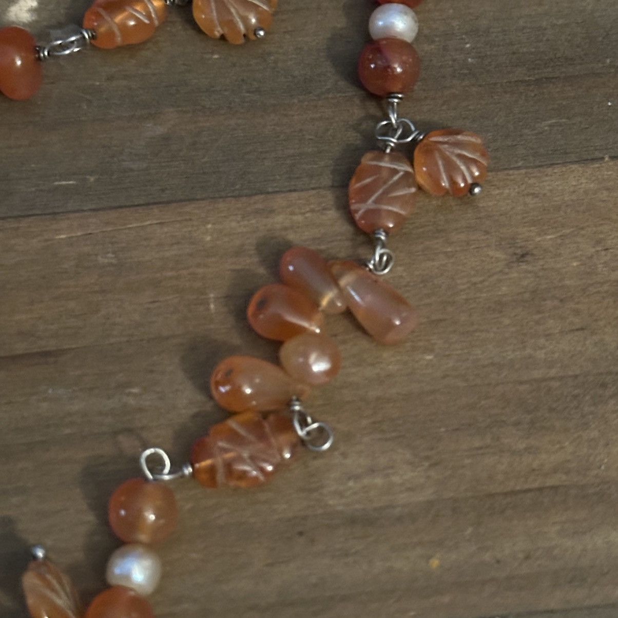 Vintage Vintage layered triple strand Carnelian and pearl necklace Size ONE SIZE - 4 Thumbnail