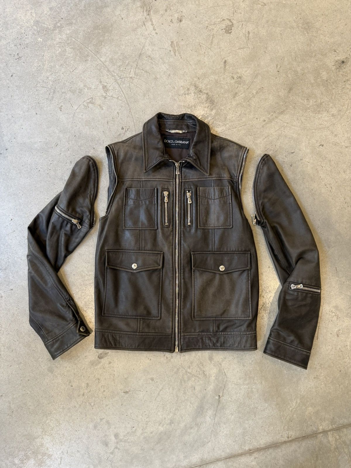 Dolce & Gabbana Archive Dolce & Gabbana Convertible Multi-Zip Leather Jacket Size US M / EU 48-50 / 2 - 5 Thumbnail