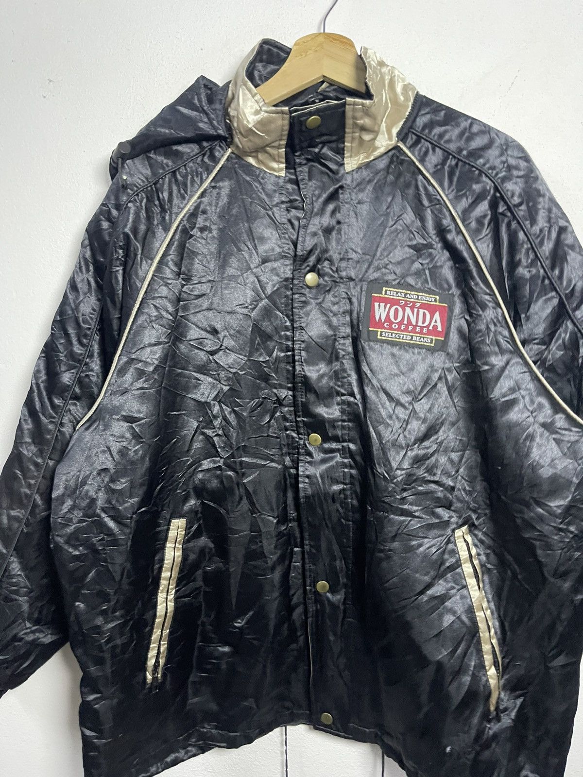 Japanese Brand Vintage Asahi Soft Drinks Wonda Coffee Nylon Racing Jacket Size US XL / EU 56 / 4 - 2 Thumbnail