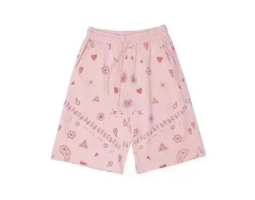 Jean 21SS Indigo Union Japan Pink Bandana Paisley Sweatshorts Size US 31 - 4 Thumbnail