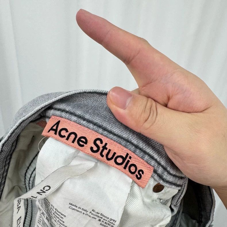 Acne Studios Acne Studios Grey washed leather brand jeans Size US 32 / EU 48 - 6 Thumbnail