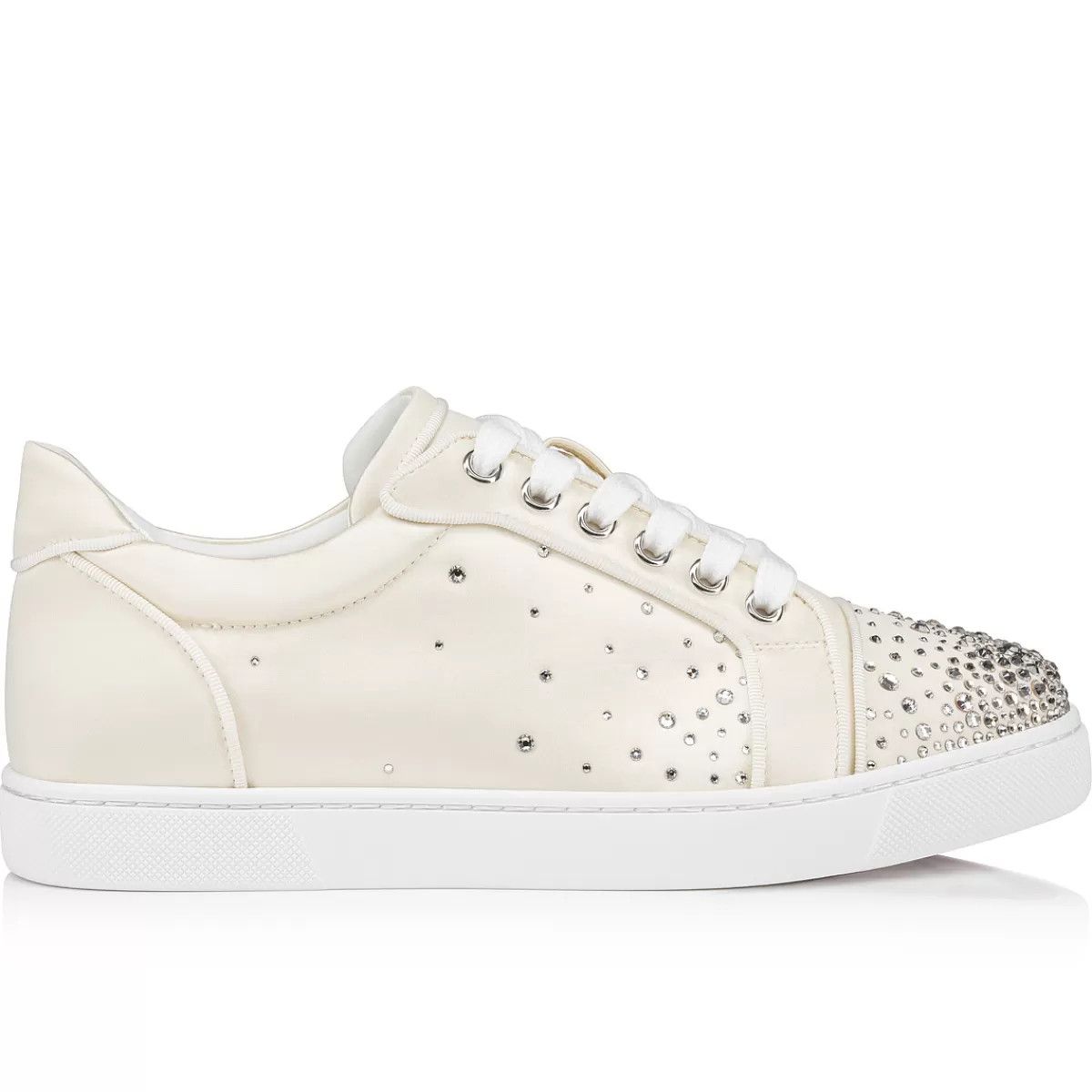 Christian Louboutin o1s1wg110125 Degravieira Strass Sneaker in White Size US 7 / IT 37 - 2 Thumbnail