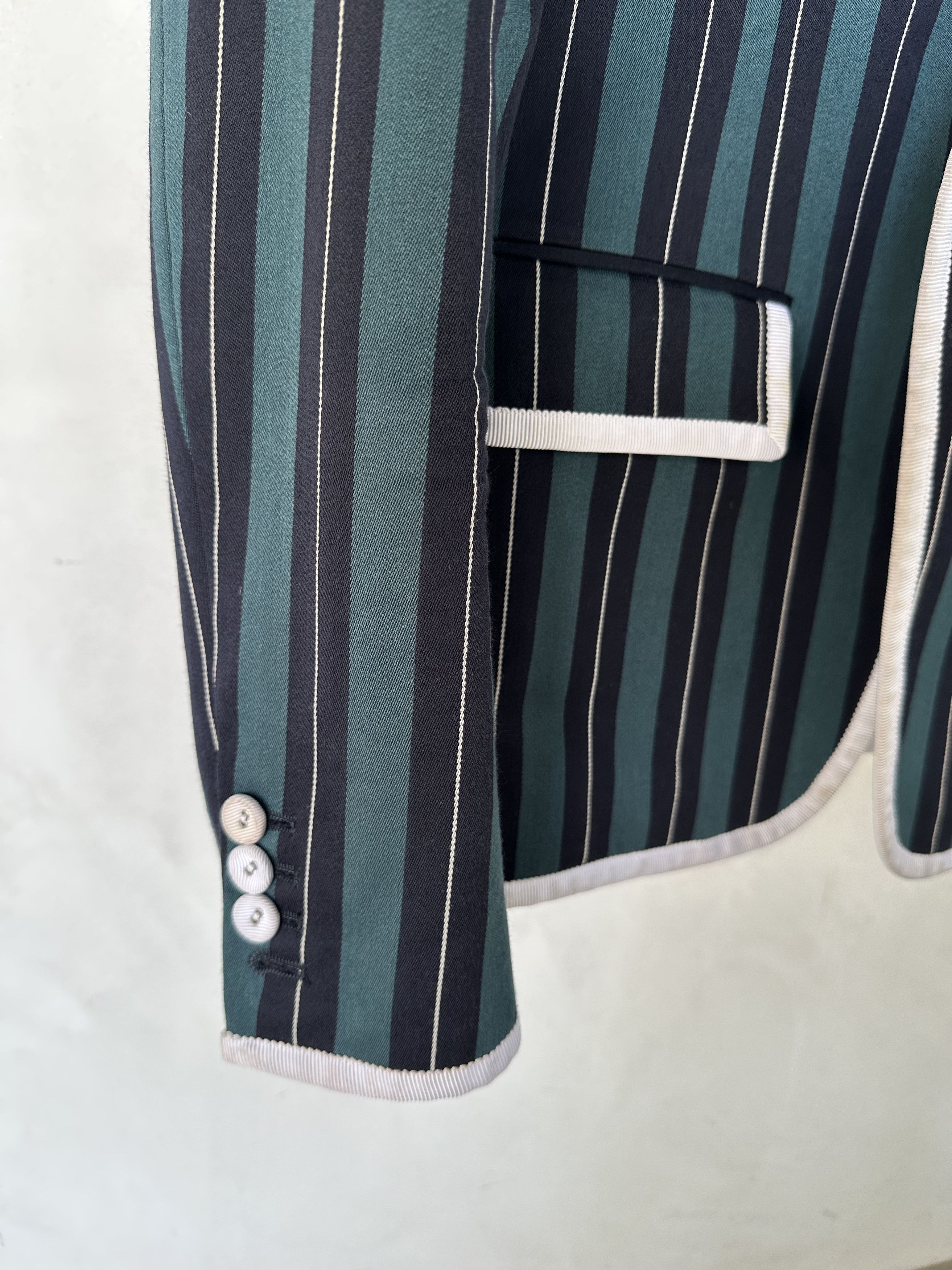 Thom Browne Thom Browne Green/Black Stripe White Piped Blazer Size 36S - 3 Thumbnail