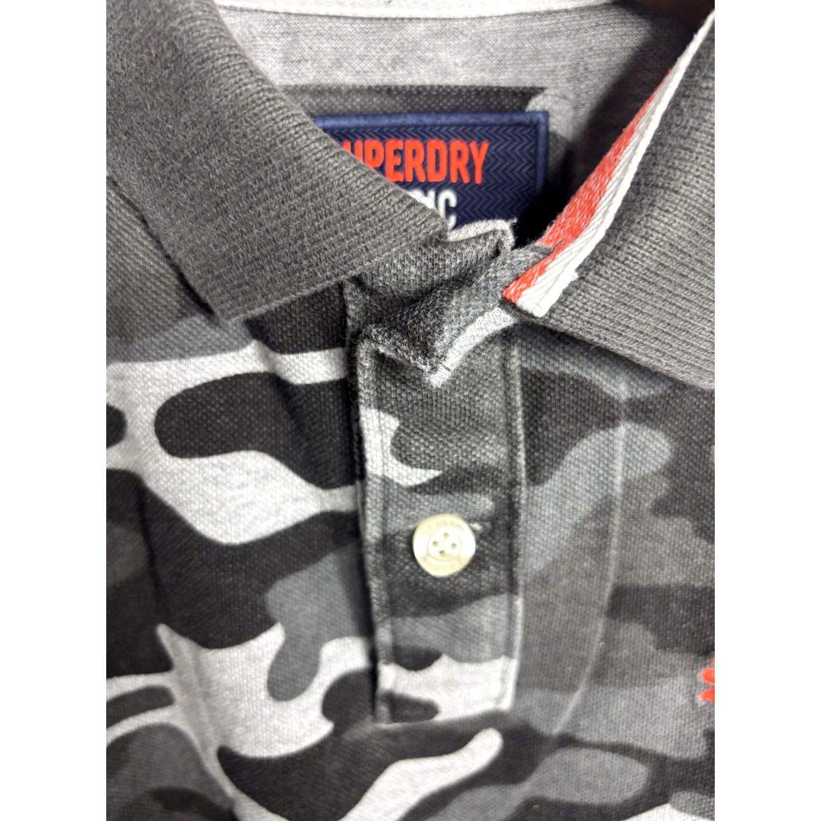 Superdry VINTAGE Superdry Polo Shirt Mens Small Gray Black Camouflage Classic Pique Logo Cotton Size US S / EU 44-46 / 1 - 5 Thumbnail