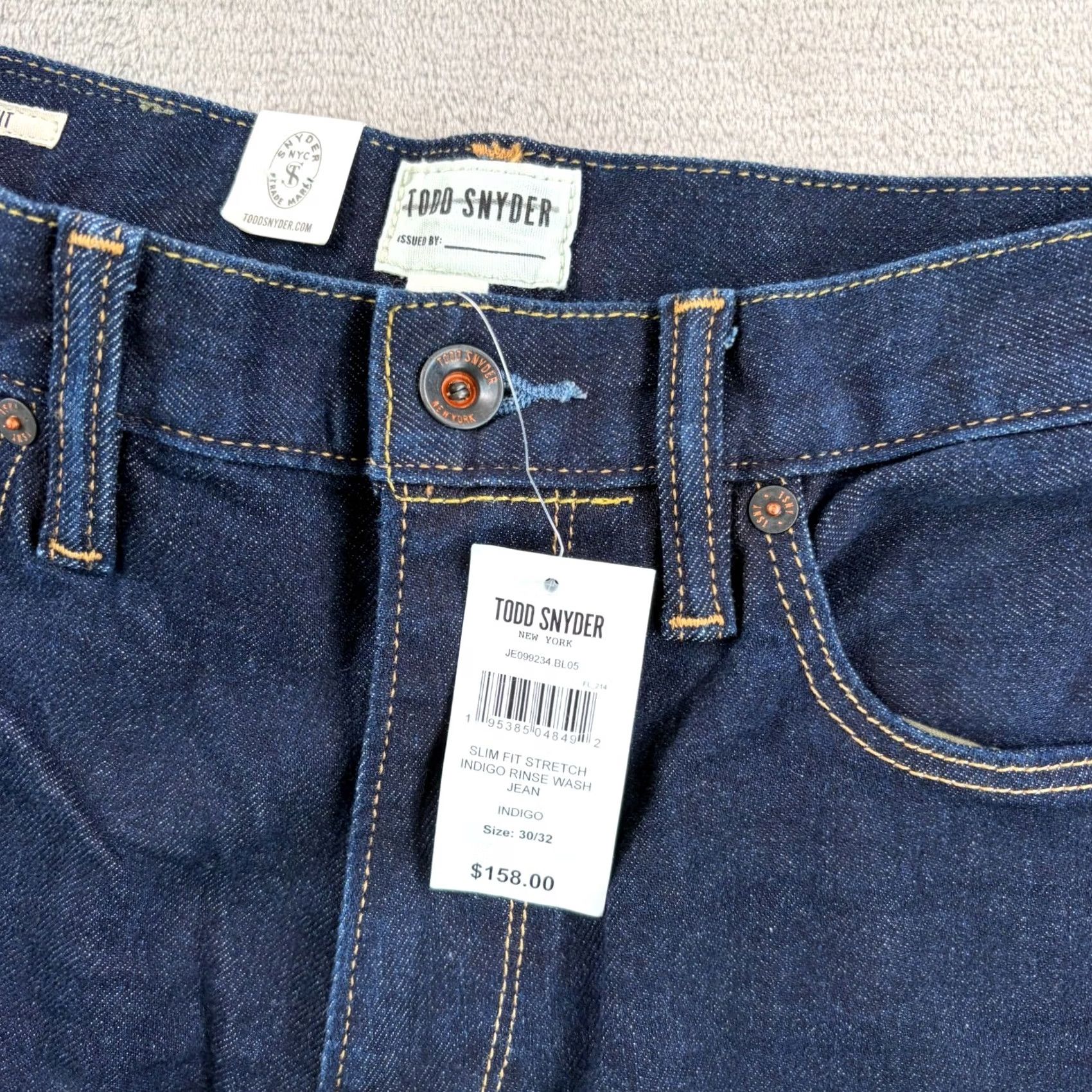 Todd Snyder Todd Snyder Slim Fit Stretch Jeans Indigo Rinse Wash Men 30x32 Slim Jeans 5-Pocket City USA Modern Denim Slim Fit Mens Clothing Blue Indigo Wash NWT Size US 30 / EU 46 - 5 Thumbnail