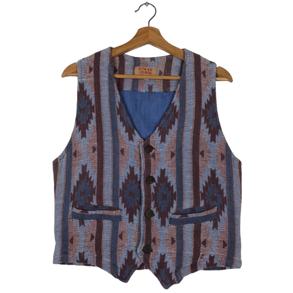 Japanese Brand 🔥90’s Vintage Vest Navajo Aztec Chimayo Jungle Storm Size US M / EU 48-50 / 2 - 1 Thumbnail