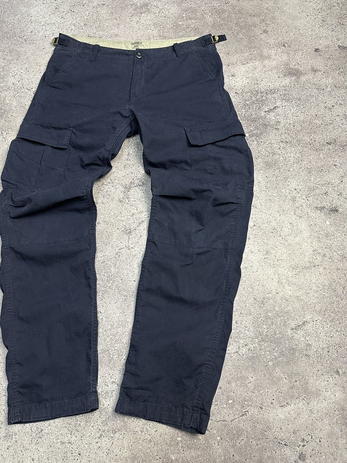 Carhartt × Vintage Vintage Carhartt Aviation Cargo Pants Faded Blue Distressed Size US 33 - 6 Thumbnail
