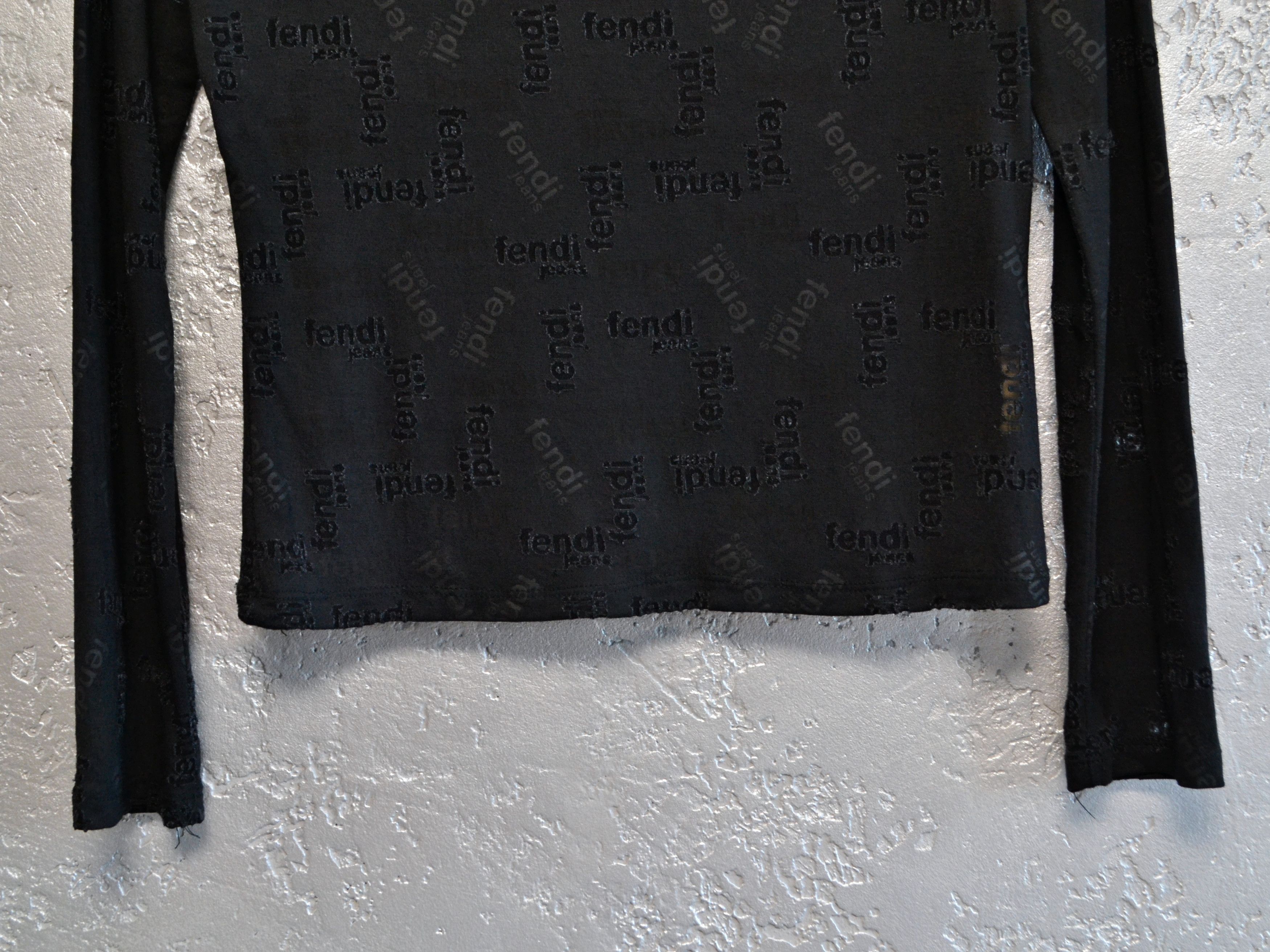 Fendi FENDI Jeans Women’s Long Sleeve Blouse Black Y2K Size S / US 4 / IT 40 - 4 Thumbnail