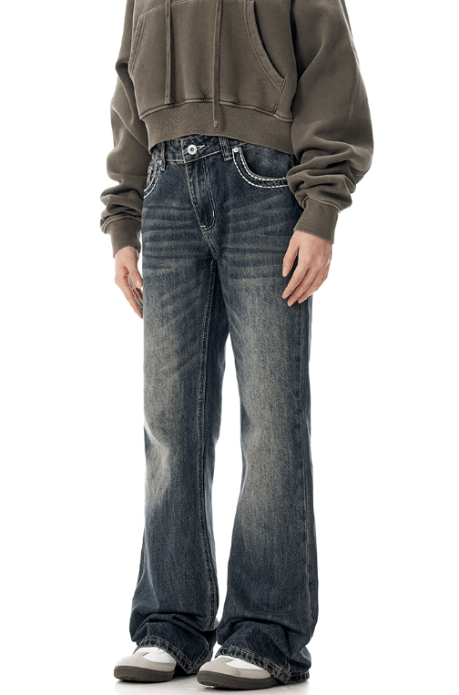 Japanese Brand × Jean American retro straight washed loose versatile flared jeans Size US 32 / EU 48 - 4 Thumbnail