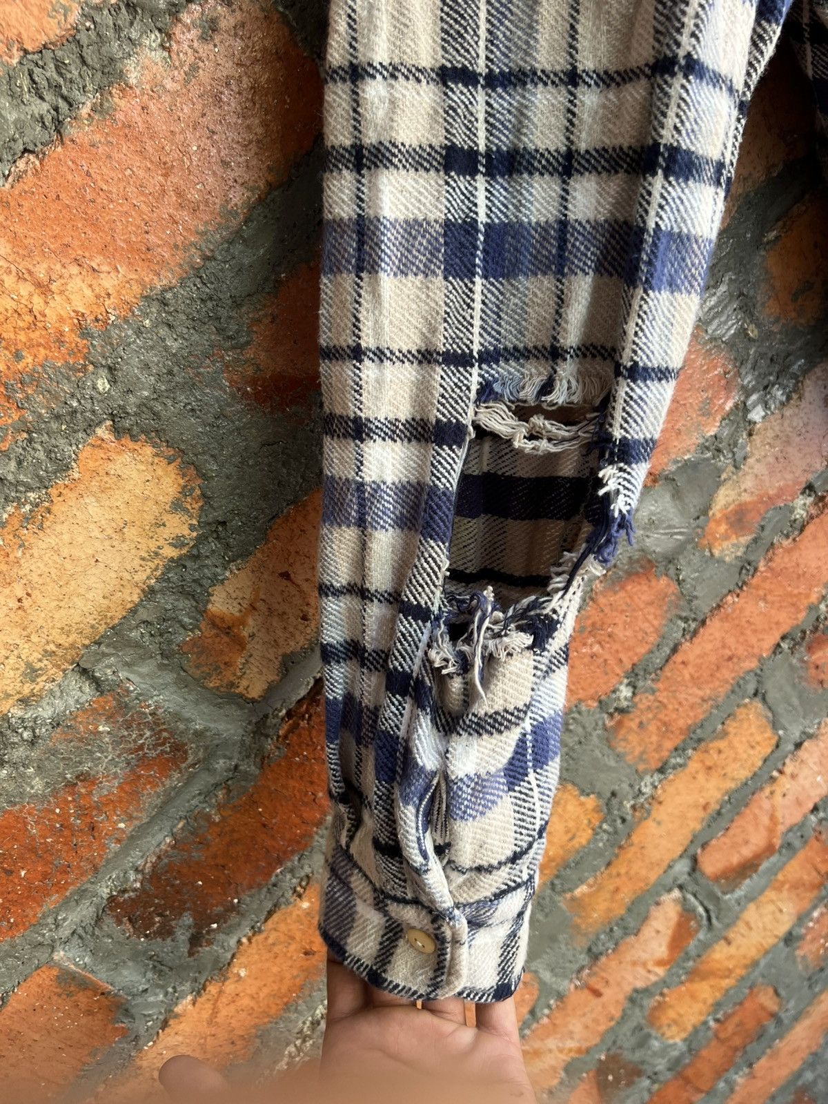 Vuja De Vuja De’ Distressed Flannel Shirt Size US XL / EU 56 / 4 - 9 Thumbnail