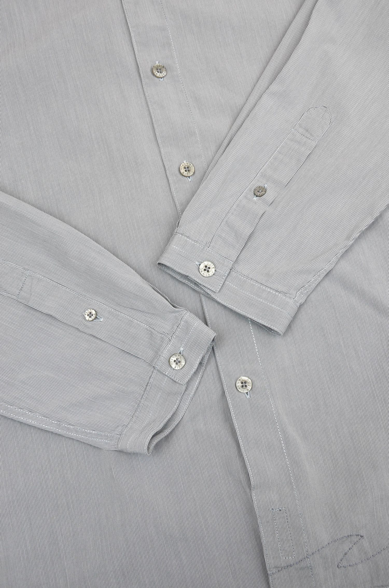 Nudie Jeans Nudie Jeans Grey Fine Stripe Cotton Shirt - Size L Size US L / EU 52-54 / 3 - 3 Thumbnail