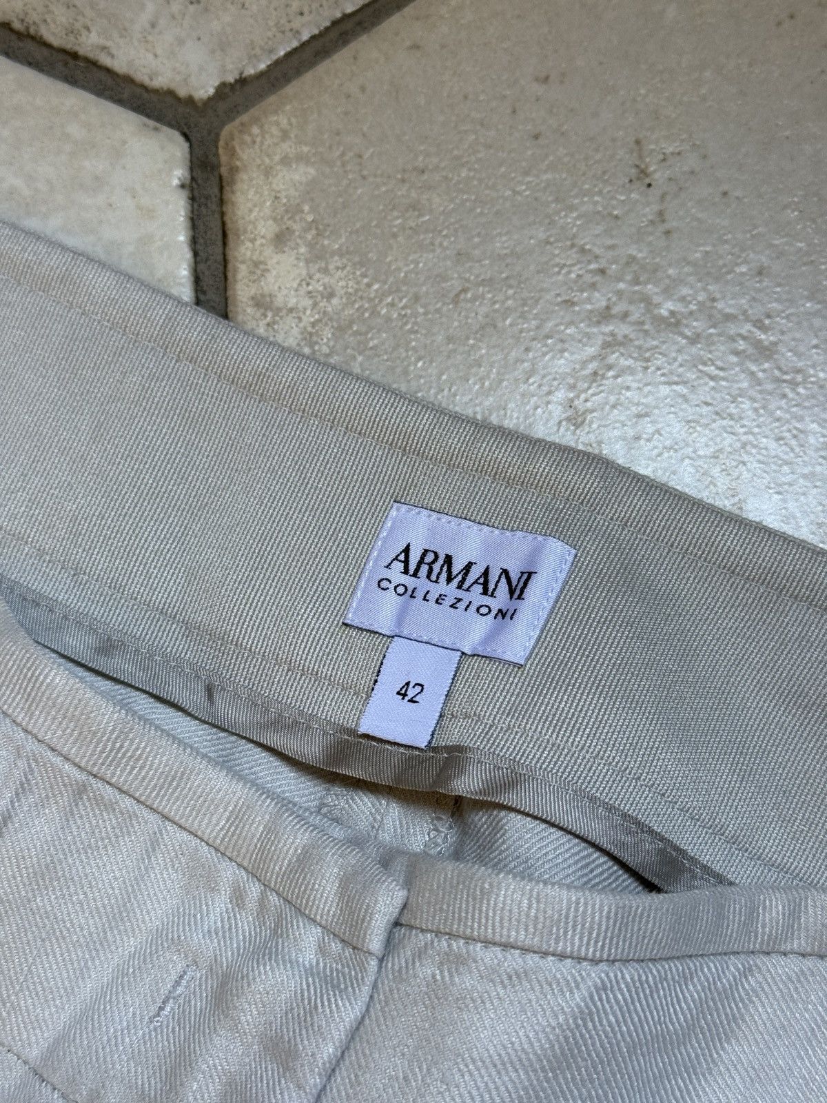 Vintage Women’s Armani Collezioni Linen Pants Size 42 White Size 28" / US 6 / IT 42 - 5 Thumbnail