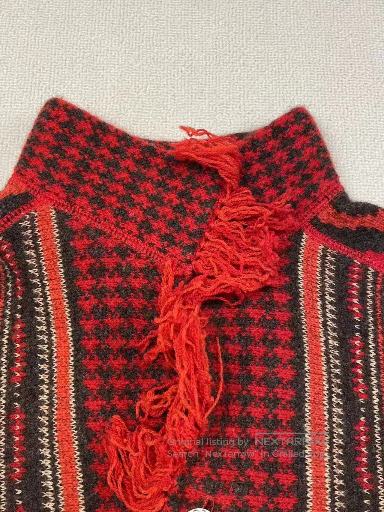 RRL Ralph Lauren Ralph Lauren RRL Red Houndstooth Knit Cardigan. Size M / US 6-8 / IT 42-44 - 4 Thumbnail