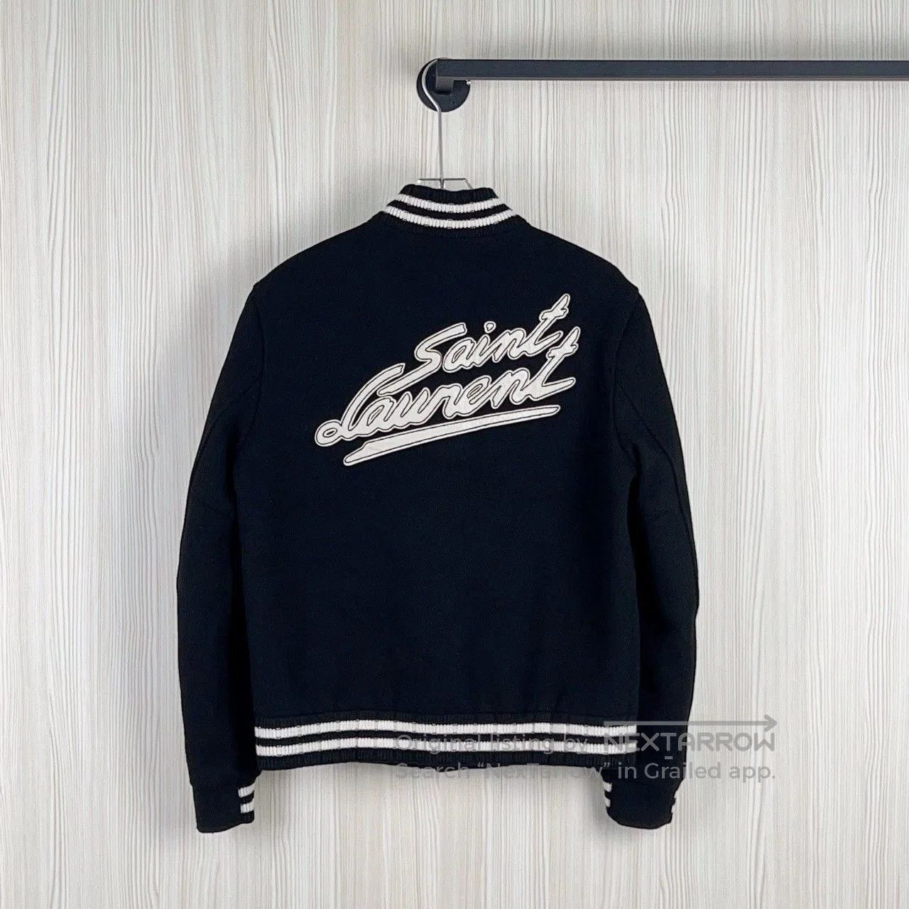 Yves Saint Laurent navy blue YSL varsity jacket size 50. Size US M / EU 48-50 / 2 - 2 Thumbnail