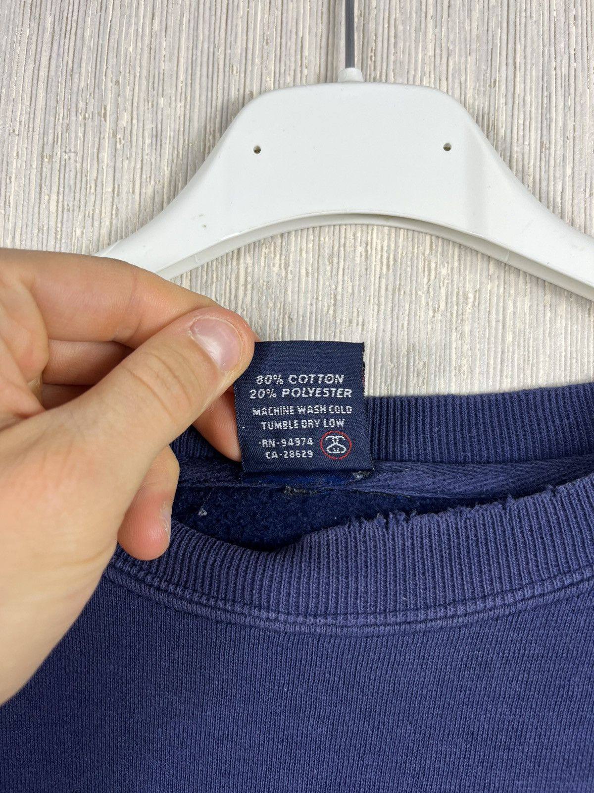 Stussy Vintage 80s Stussy basic chest logo navy distressed crewneck Size US M / EU 48-50 / 2 - 19 Thumbnail