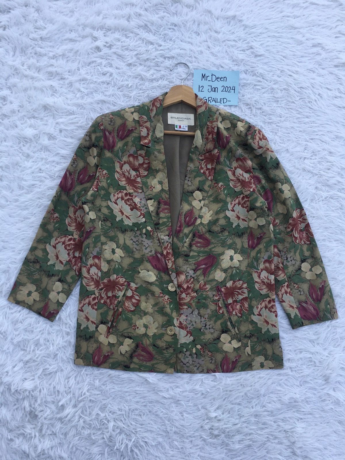 Balenciaga Rare Vintage 90s Balenciaga Florals Print Blazer Size M / US 6-8 / IT 42-44 - 2 Thumbnail
