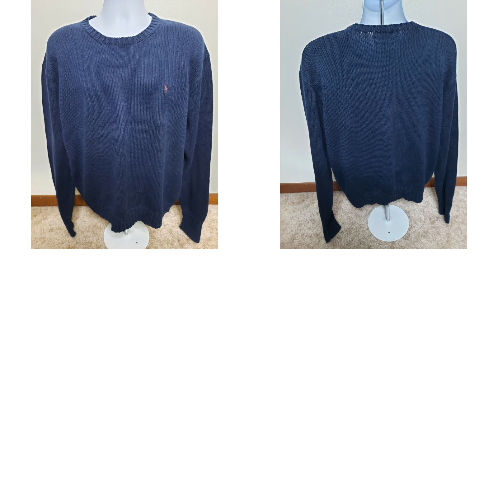 Polo Ralph Lauren VINTAGE Polo by Ralph Lauren Crew Neck Sweater 100% Cotton Knit Size XL Blue Men Pullover Sweatshirt Classic Knit Size US XL / EU 56 / 4 - 8 Thumbnail