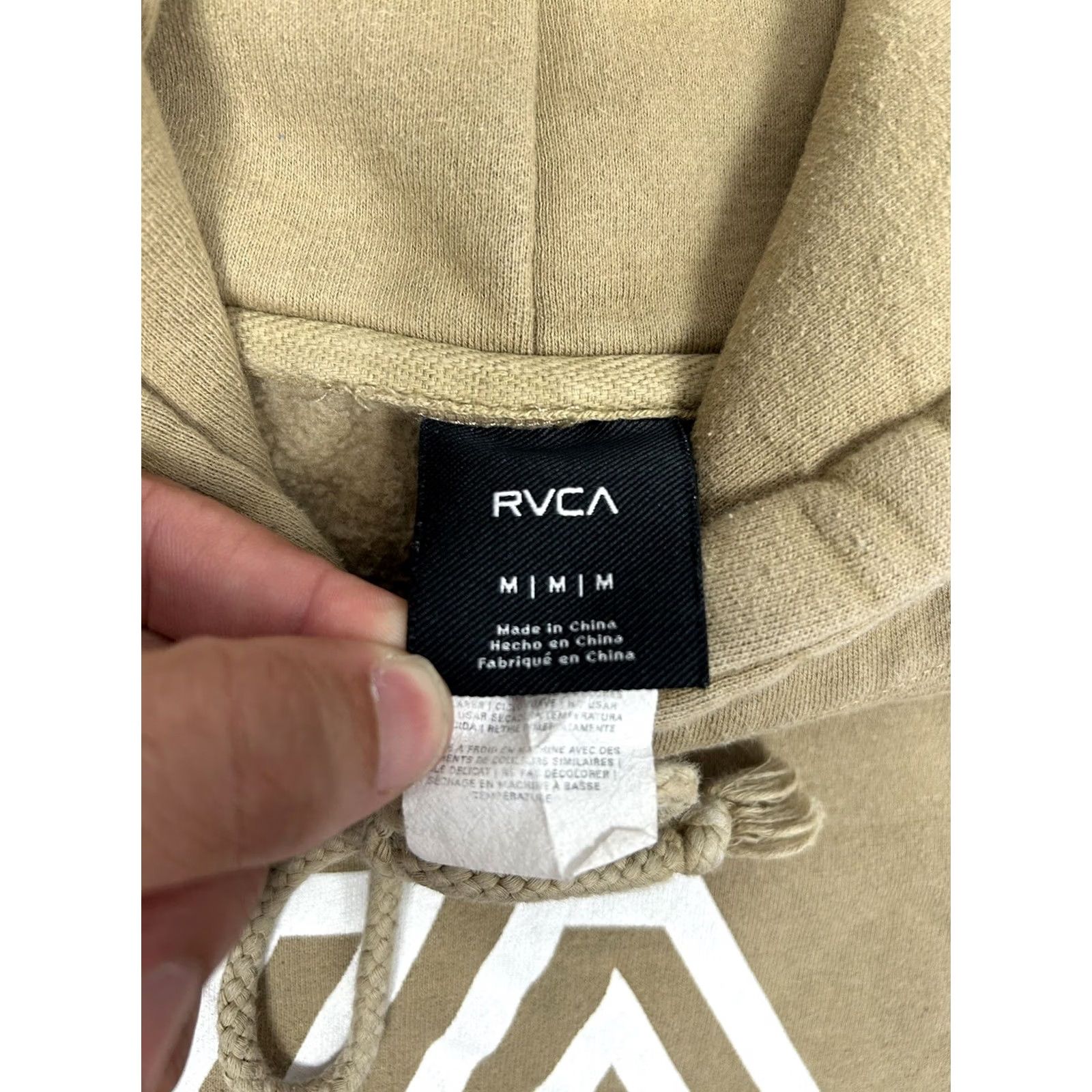 RVCA RVCA Shirt Mens M Tan Sand Hoodie Sweatshirt Hooded 75x26 Inches Size US M / EU 48-50 / 2 - 6 Thumbnail