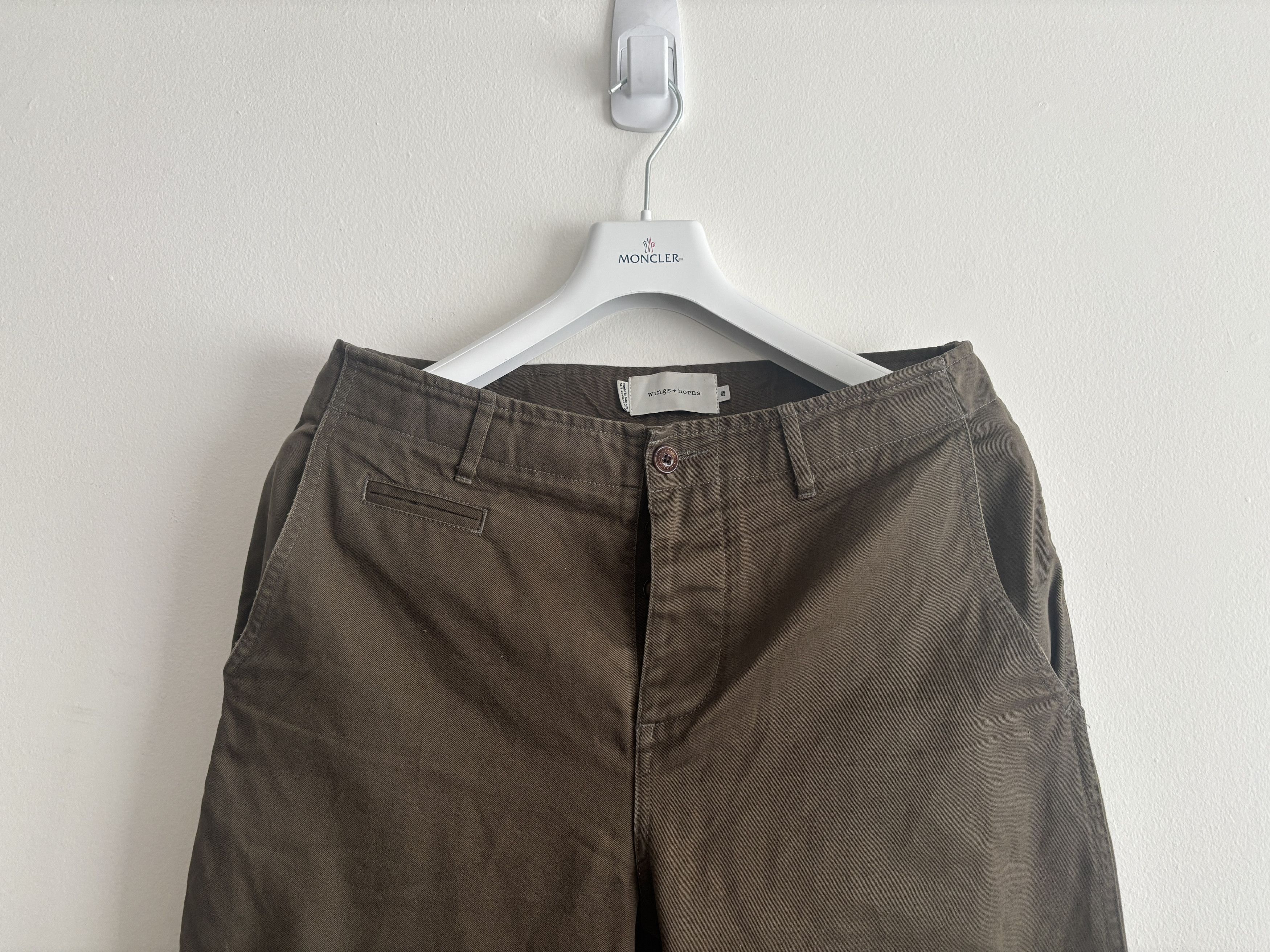 Wings + Horns $200 5 Pocket Button Fly Olive Green Chinos - 32 x 27.5 Size US 32 / EU 48 - 2 Thumbnail