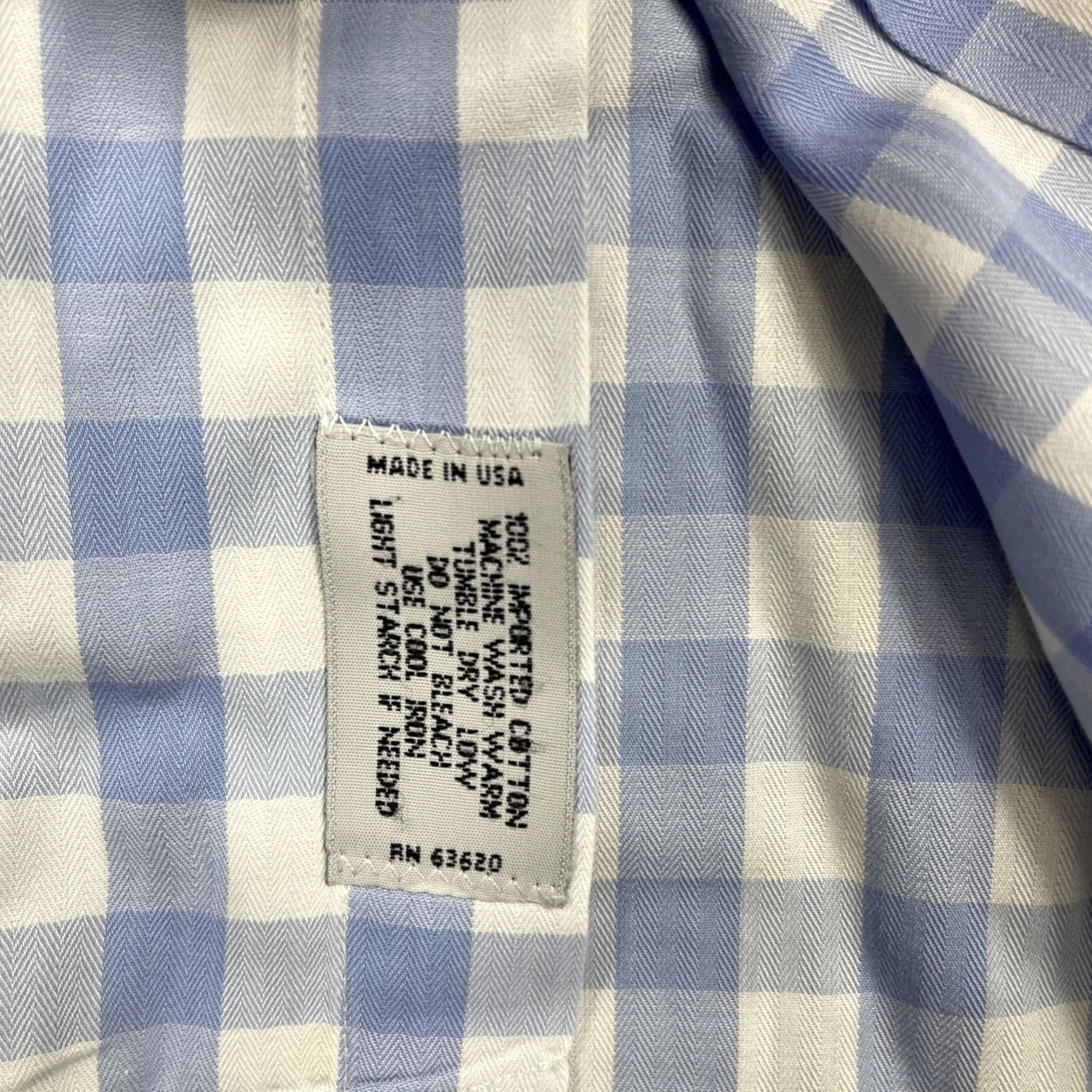 Vintage Gitman Bros Shirt Mens L Blue Button Up USA Made Gingham Check Regular Fit Long Sleeve Size US L / EU 52-54 / 3 - 6 Thumbnail
