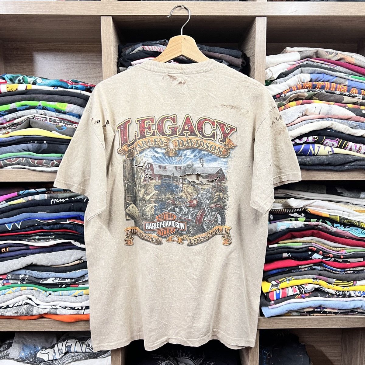 Harley Davidson VTG DISTRESS HARLEY DAVIDSON TEE Size US L / EU 52-54 / 3 - 2 Thumbnail