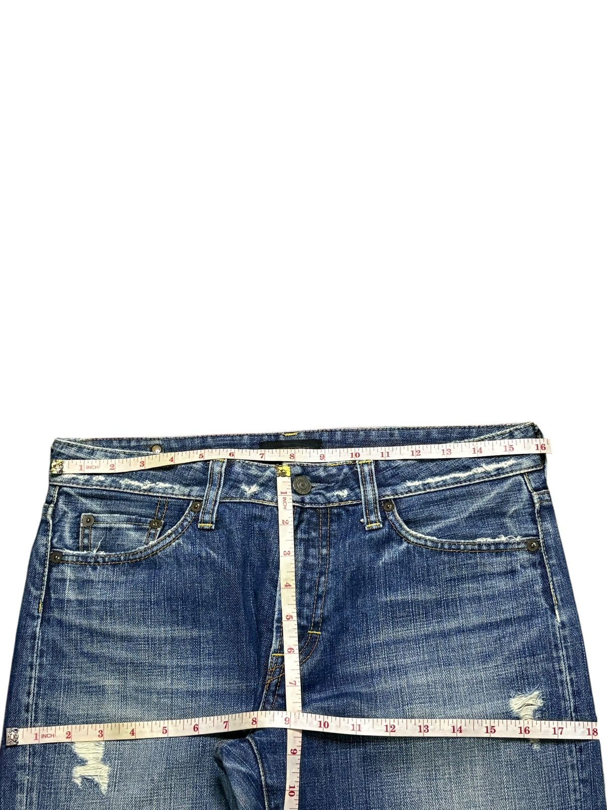 Japanese Brand Vintage Japanese Brand Faded Wash Distressed Ripped Jeans Size US 32 / EU 48 - 14 Thumbnail