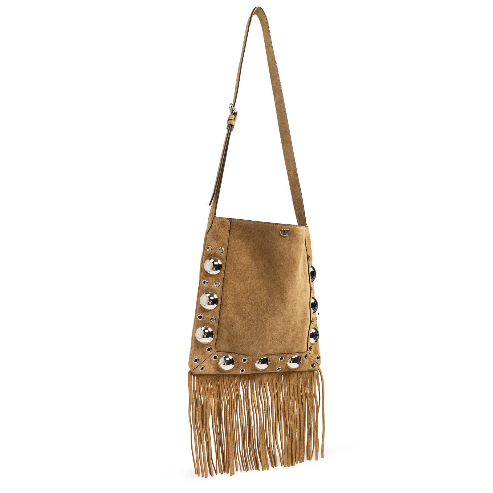 Valentino VALENTINO GARAVANI Suede Studded Beige Shoulder Bag New & Au Size ONE SIZE - 3 Thumbnail