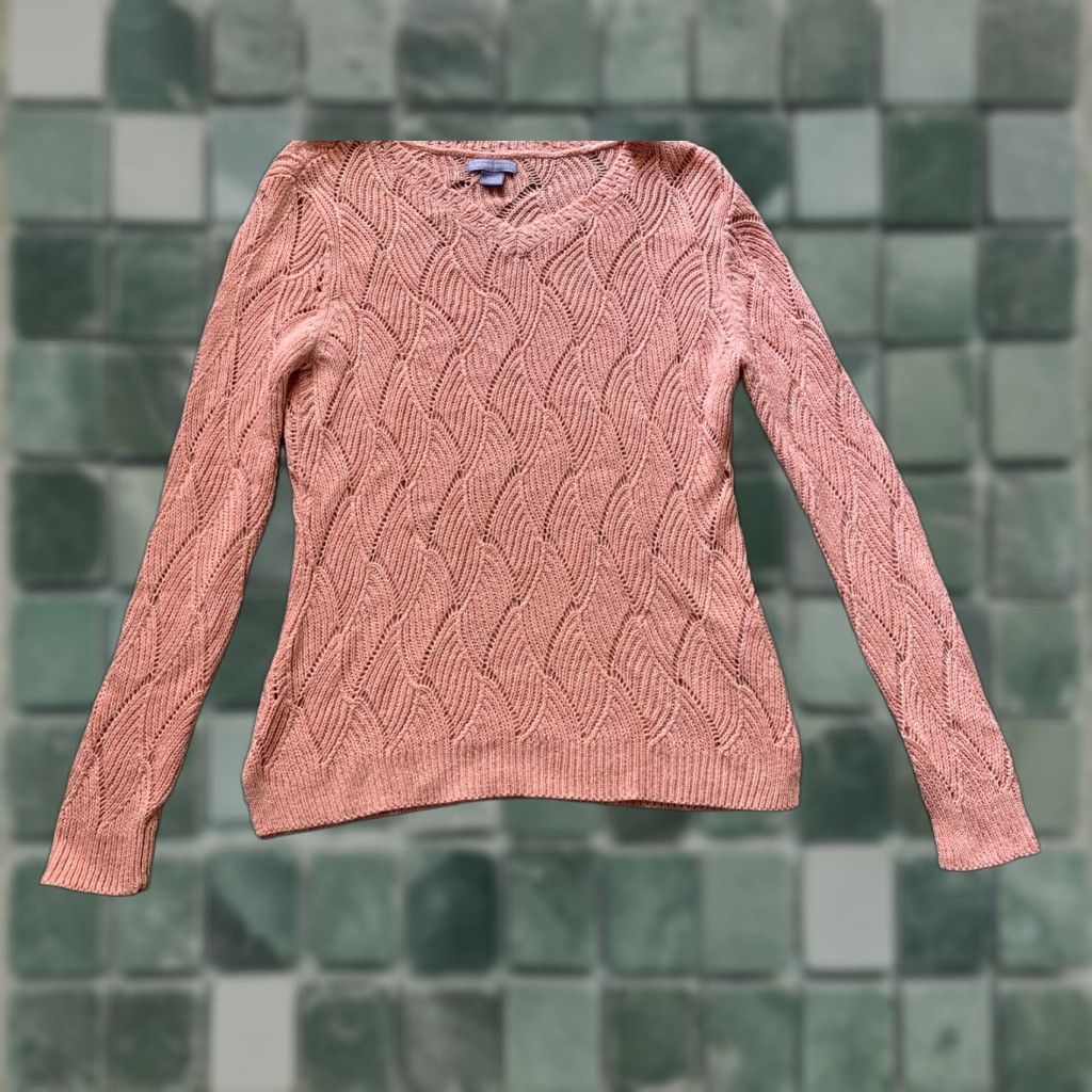 Vintage Laura Scott Sweater Women’s Large Long Sleeve Pink Knit Pullover Size L / US 10 / IT 46 - 1 Thumbnail