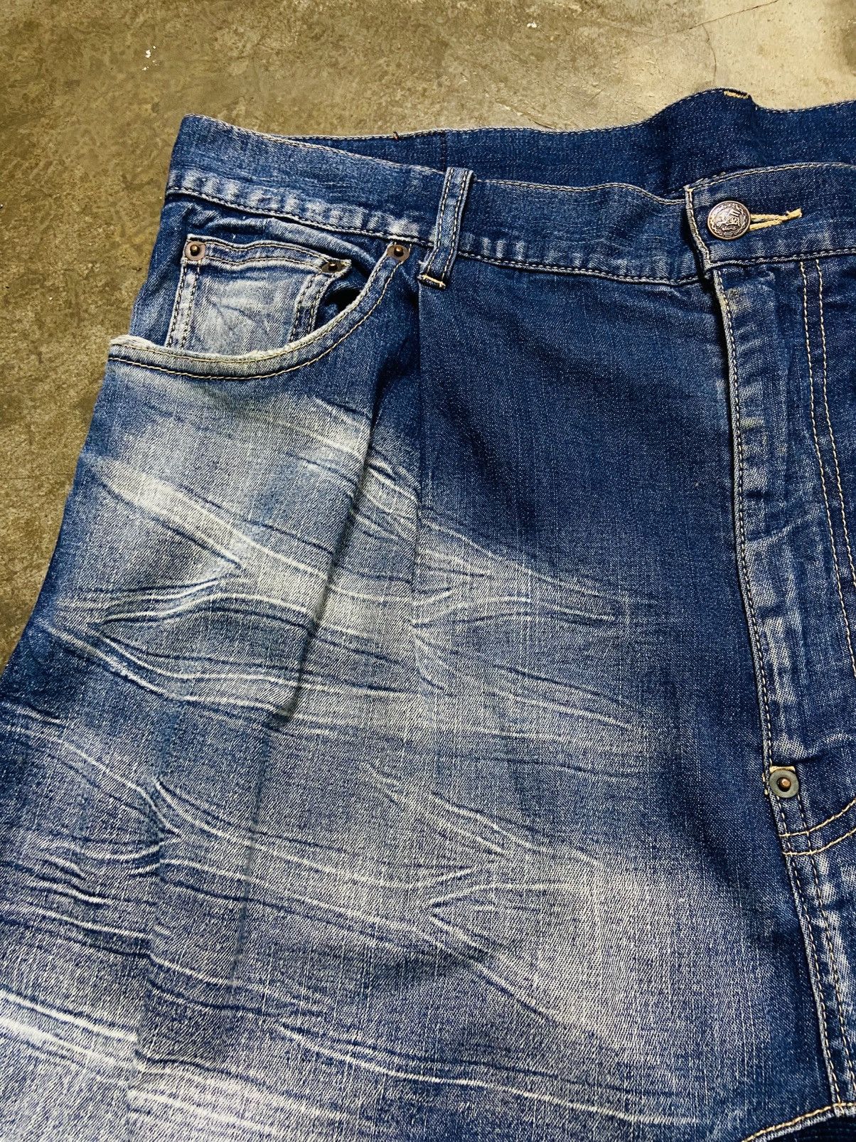 Japanese Brand Glamb Drop Crotch Distressed Denim Jeans Size US 38 / EU 54 - 8 Thumbnail