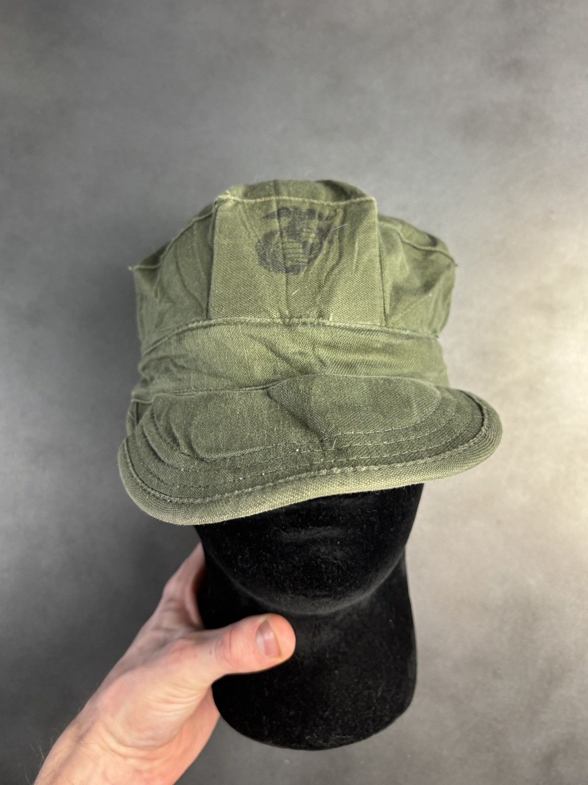 Vintage Vintage US Marine Corps Utility Hat Vietnam Drab Field EGA Size ONE SIZE - 14 Thumbnail