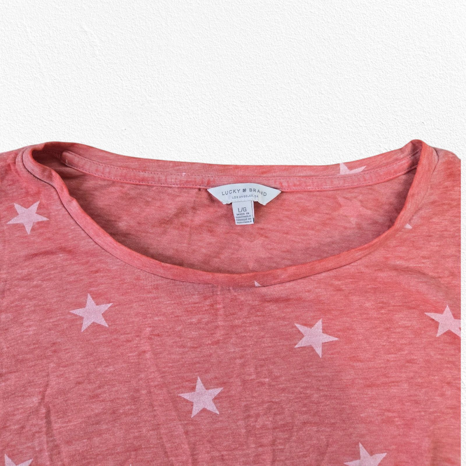 Lucky Brand Lucky Brand Red Star Print Twist Front T Shirt Size Large Size L / US 10 / IT 46 - 5 Thumbnail