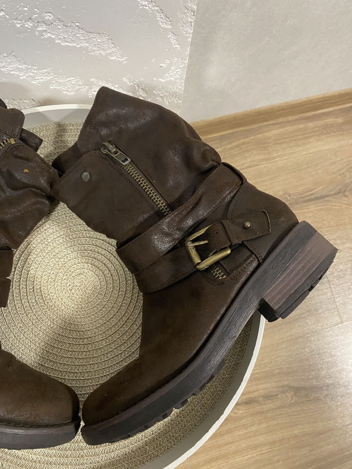 Other Vntg Avantgarde Y2K A.S.98 Style Belted Engineer Boots ASH Size US 9 / IT 39 - 2 Thumbnail