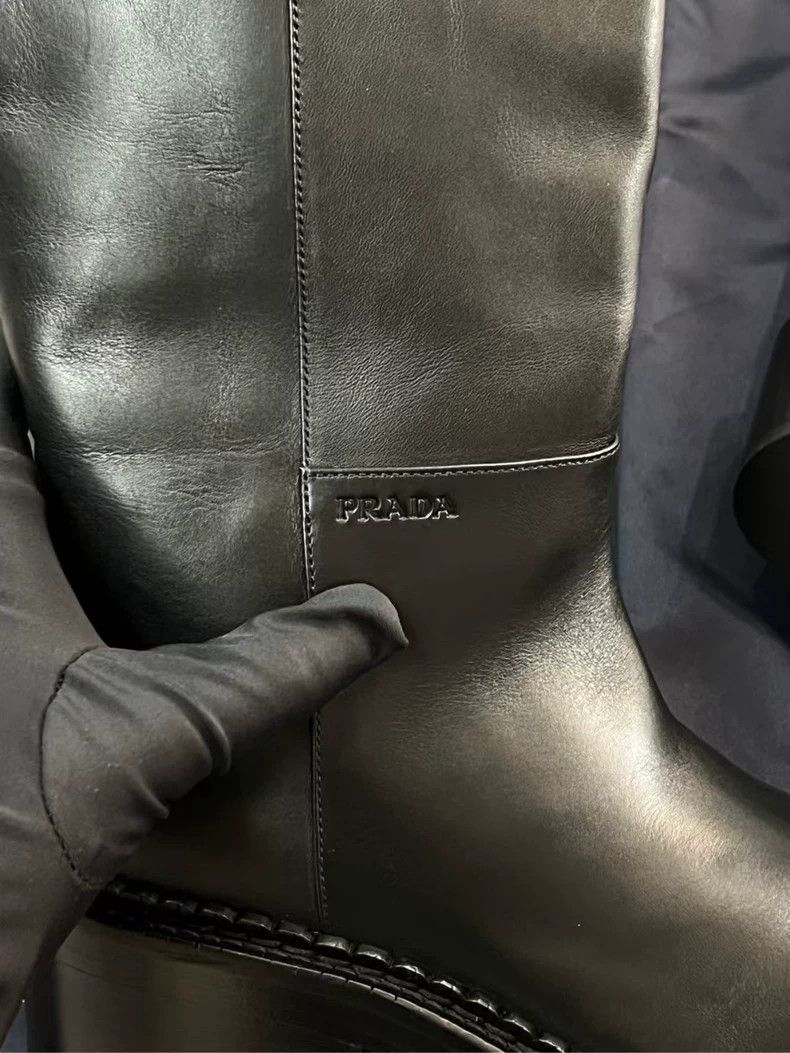 Prada Prada Leather Long Boots for Women Size 37 -2505 Size US 6.5 / IT 36.5 - 3 Thumbnail