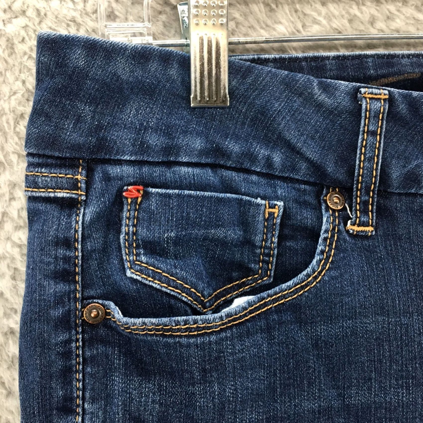 Vintage Seven7 Skinny Jeans Womens 8 Blue Dark Wash Denim Zip Fly 5 Pockets Mid Rise Jeans Size 30" / US 8 / IT 44 - 3 Thumbnail