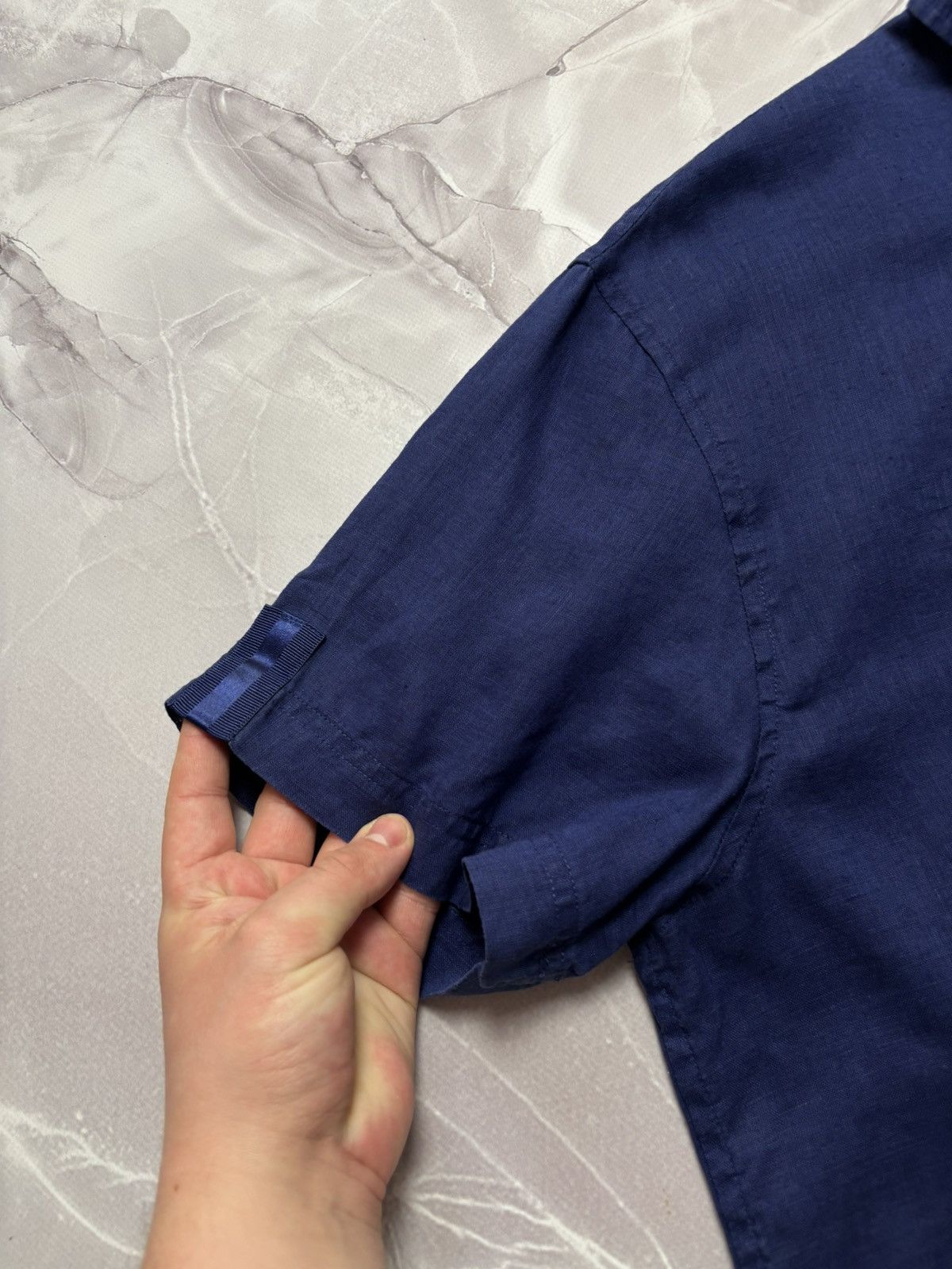 Versace × Versace Jeans Couture Versace Jeans Couture Linen Short Sleeve Shirt Blue Mens XXL Size US XXL / EU 58 / 5 - 8 Thumbnail