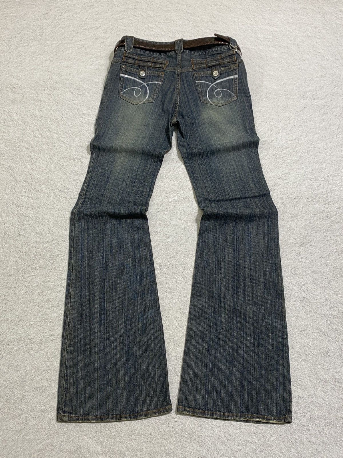 Japanese Brand SICK💰 A.R.C Flared Distresssed Jeans Size US 29 - 2 Thumbnail