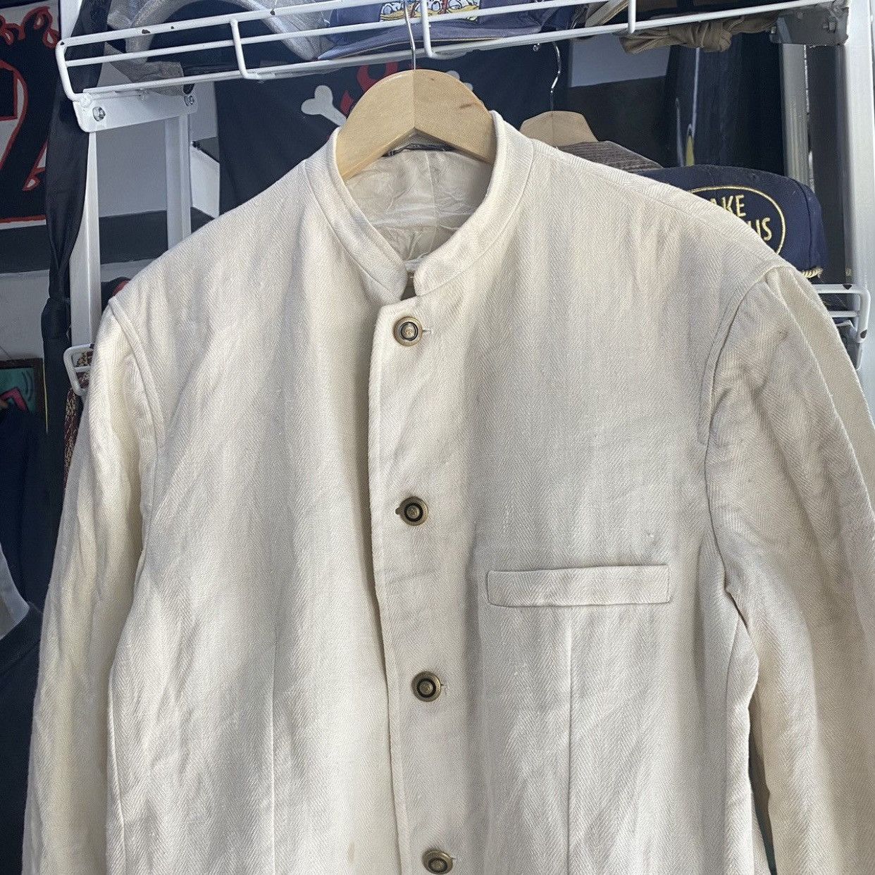 Versace Vintage Versace Classic V2 MandarinCollarLinenSingleBreasted Size US L / EU 52-54 / 3 - 4 Thumbnail