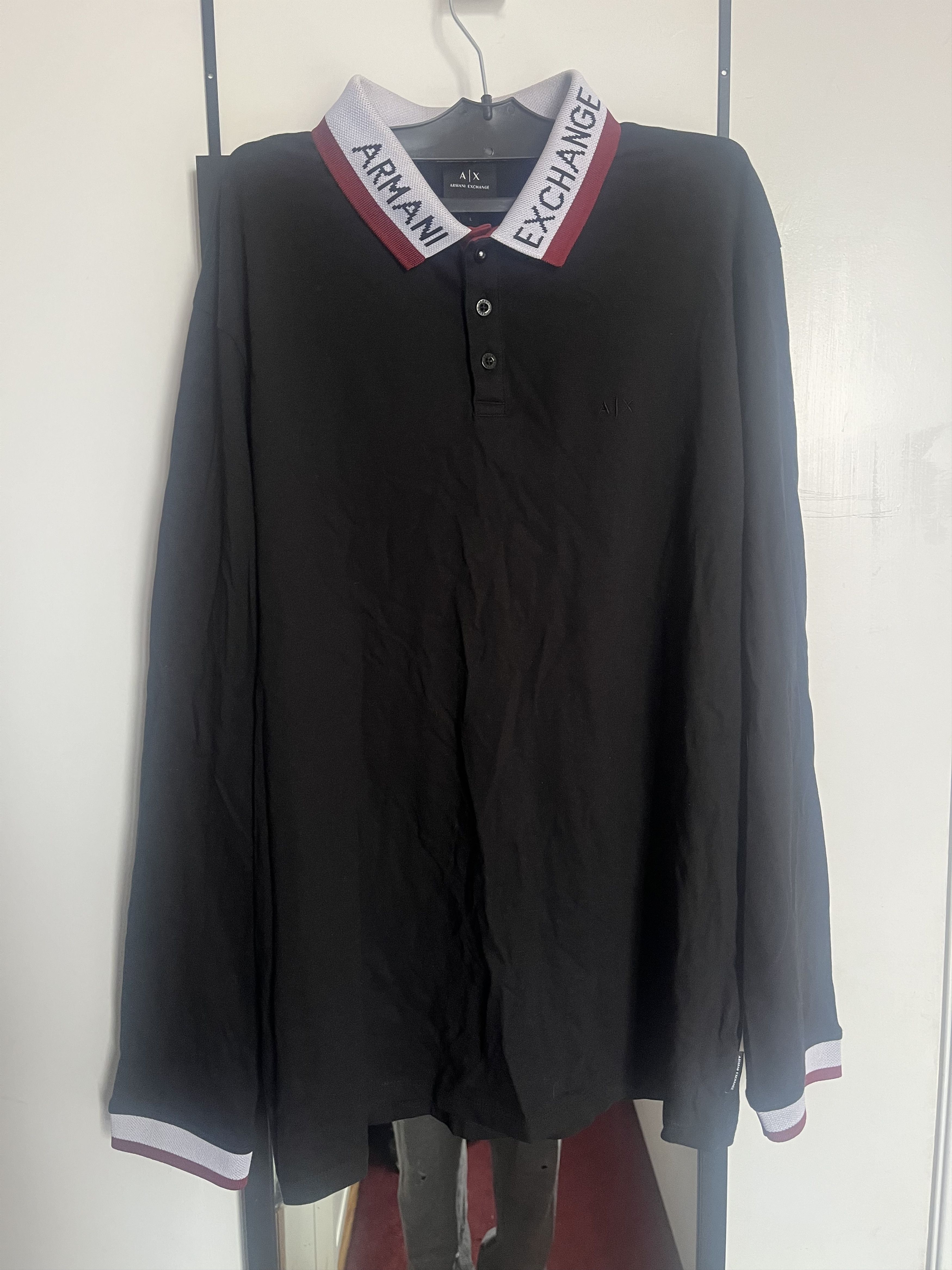 Armani Exchange Black Armani Collared Long Sleeve Size US L / EU 52-54 / 3 - 1 Thumbnail