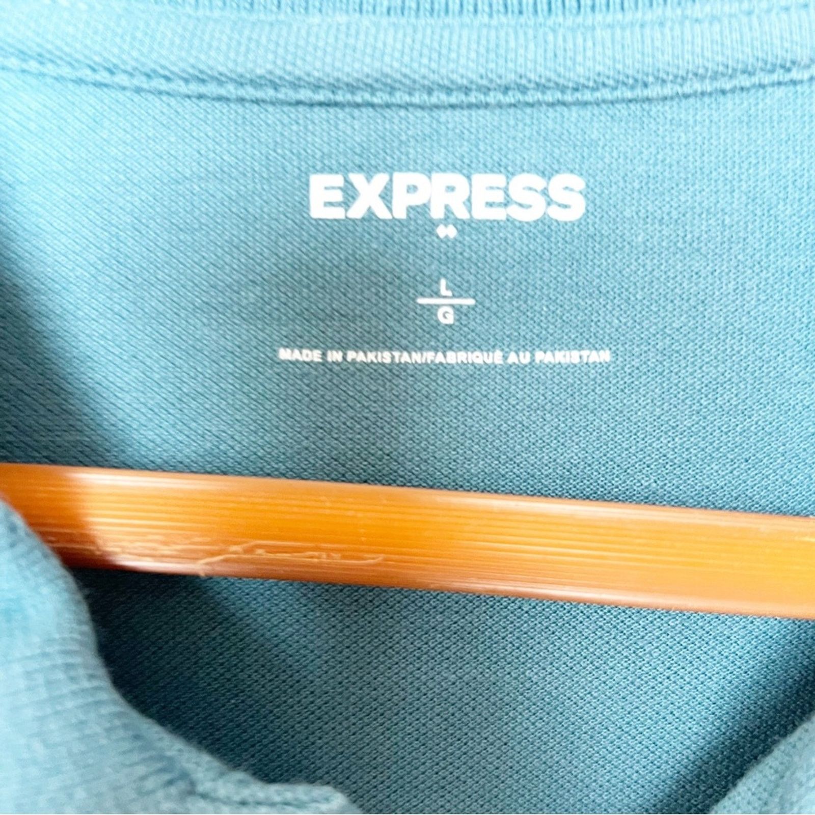 Express Express Teal Cotton Pique Polo Shirt Men’s Size Large Size US L / EU 52-54 / 3 - 4 Thumbnail