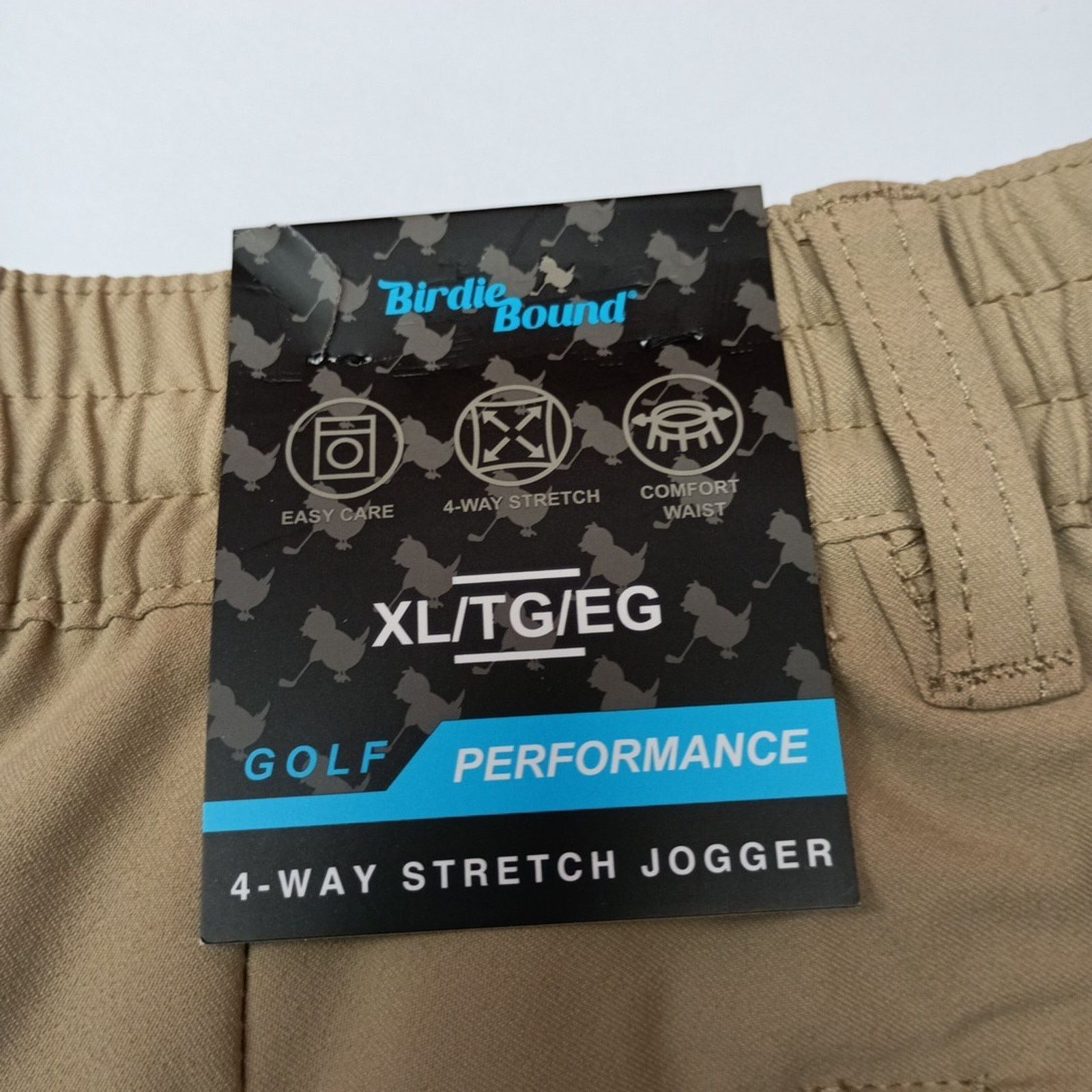 Other Birdie Bound Golf Joggers Men's XL Khaki Stretch Drawstring Size US 38 / EU 54 - 2 Thumbnail