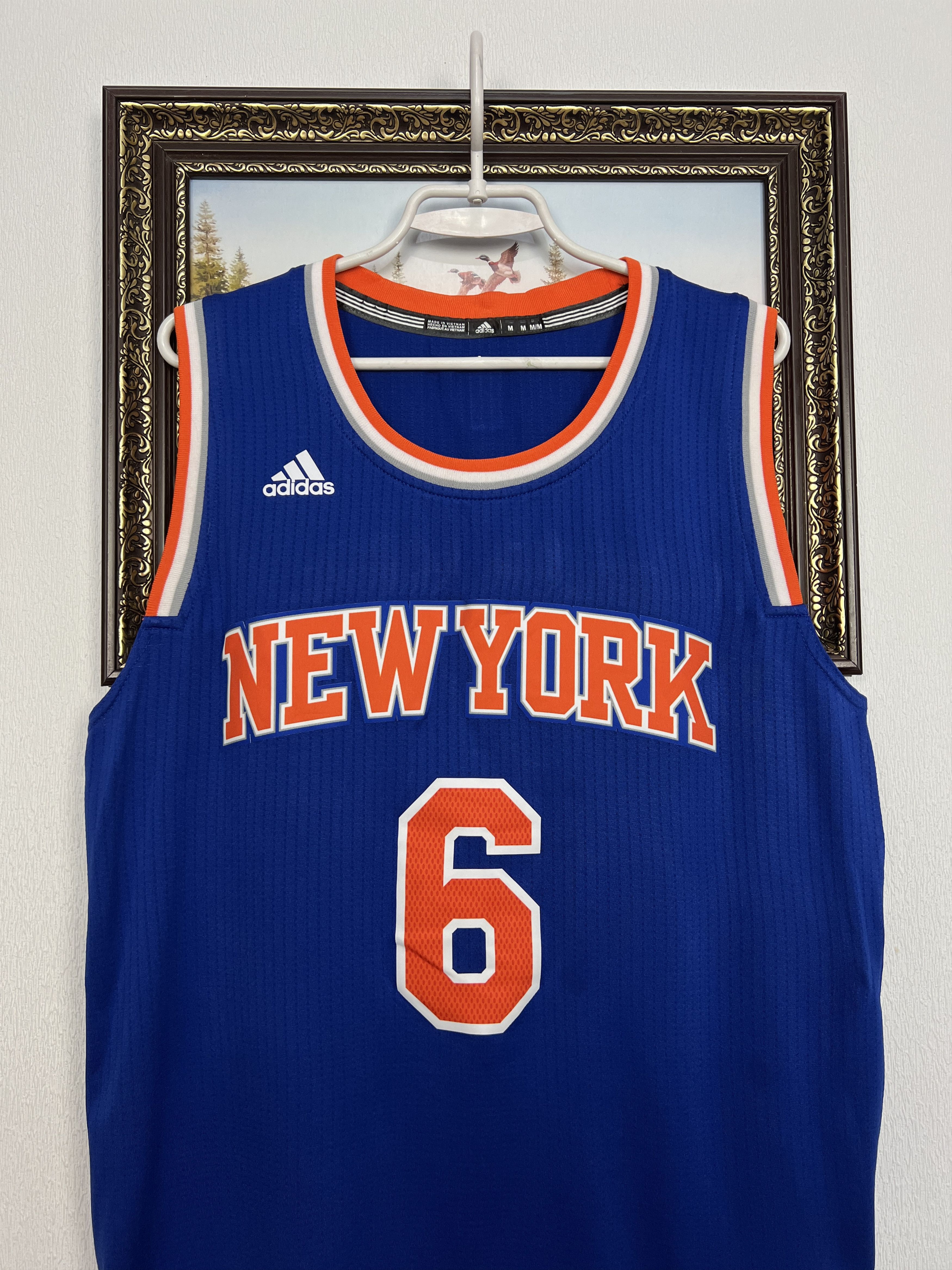 Adidas Vintage New York Knicks NBA Jersey #6 Porzingis Trikot Size US M / EU 48-50 / 2 - 2 Thumbnail